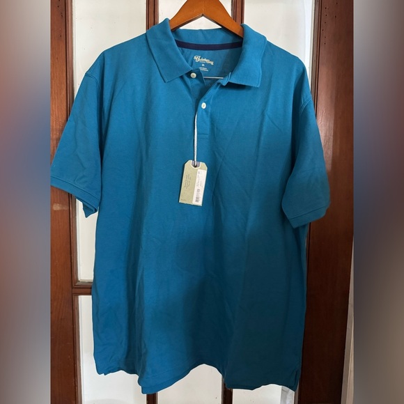 St. John’s Bay Blue Polo Shirt Short Sleeve Cotton - Picture 6 of 7